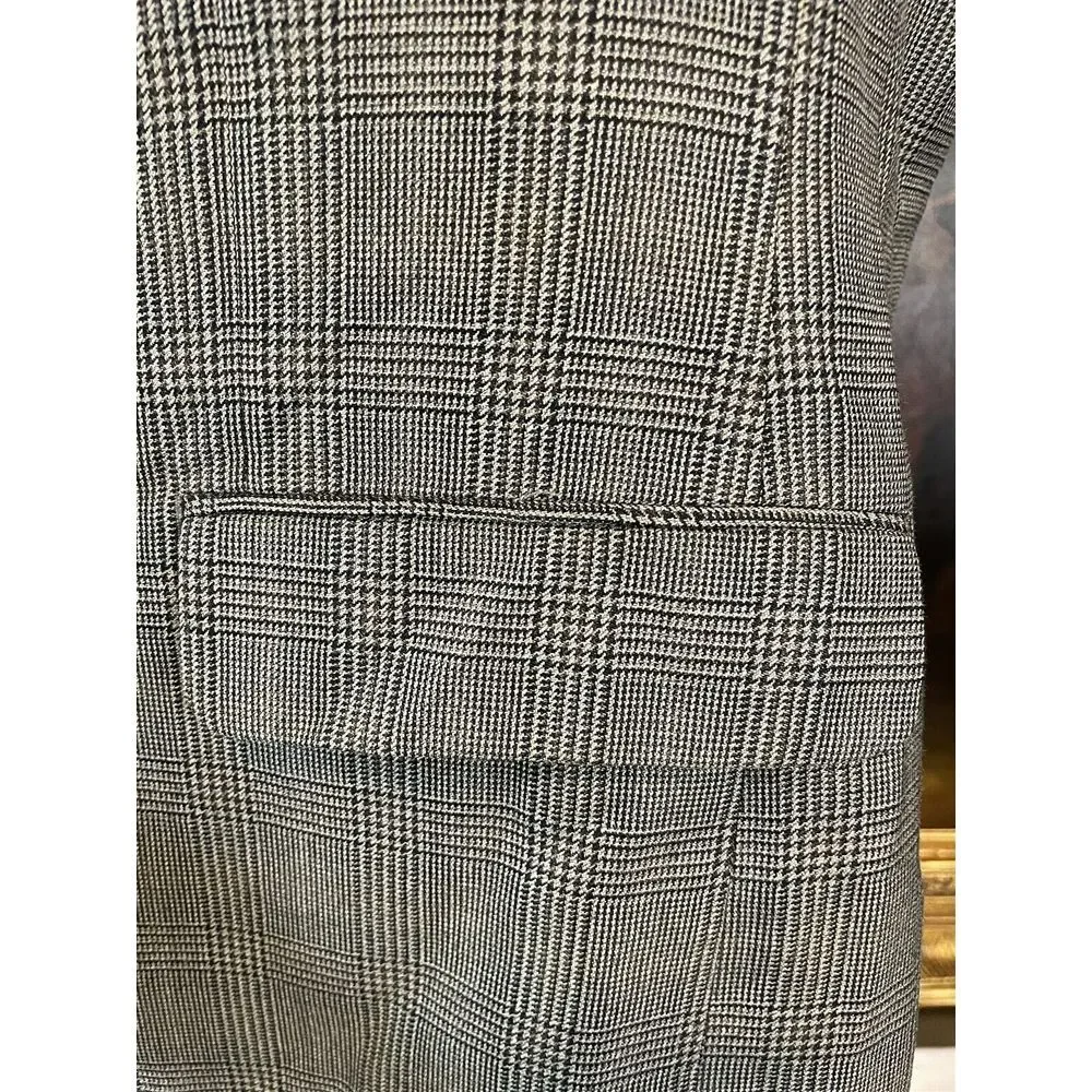 Ralph Ralph Lauren 42R Silk & Wool Gray‎ Glen Check 2Btn Blazer Jacket